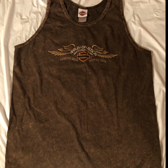 Brown Harley Davidson Tan top Mother Road - Picture 4 of 7